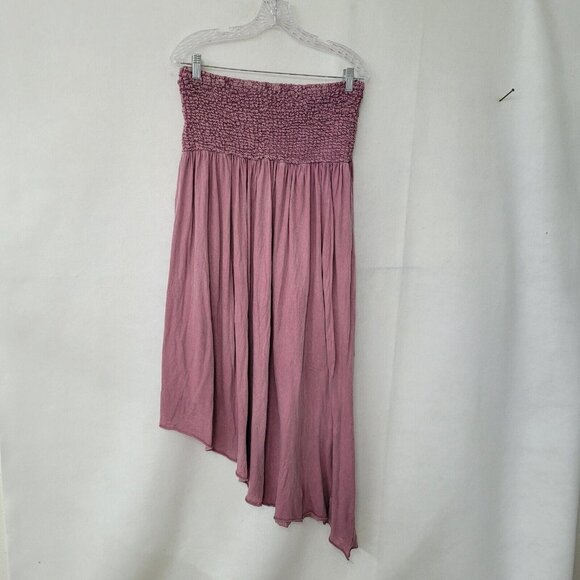 Out From Under Tessa Convertible Tube Dress Skirt Womens M Pink Mauve Smocked - Picture 2 of 13